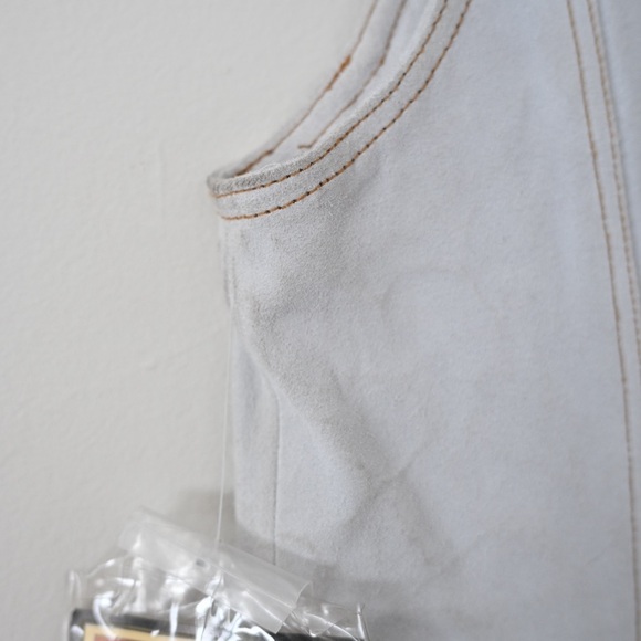 Vintage NWT Braefair Women's Sm Genuine Leather Set - Skirt & Vest White Suede - Picture 10 of 16